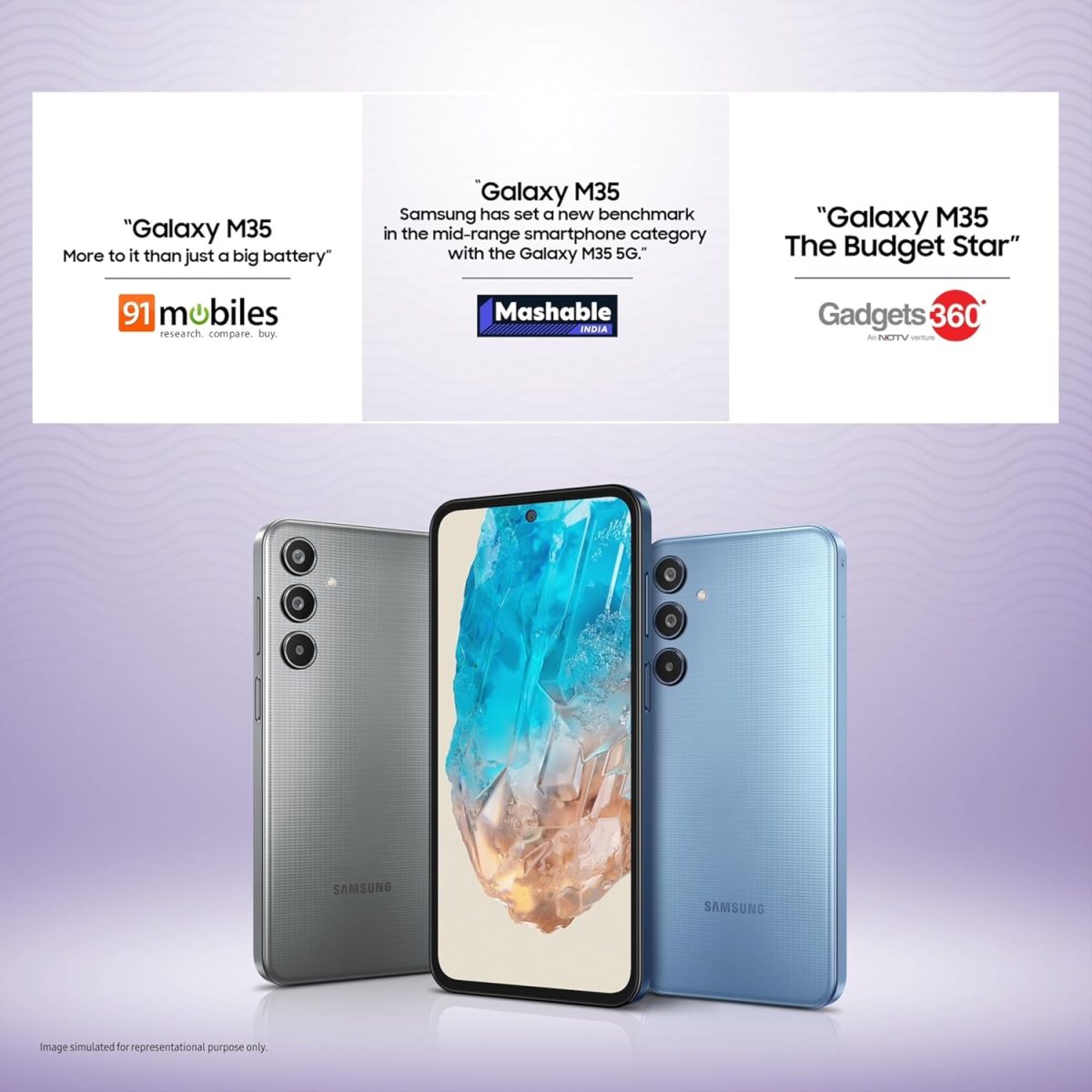 Samsung Galaxy M35 5G (Daybreak Blue,6GB RAM,128GB Storage)| Corning Gorilla Glass Victus+| AnTuTu Score 595K+ | Vapour Cooling Chamber | 6000mAh Battery | 120Hz Super AMOLED Display| Without Charger - Image 3