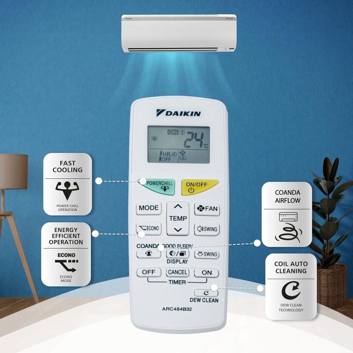 Daikin 1.5 Ton 3 Star Inverter Split AC (Copper, PM 2.5 Filter, Triple Display, Dew Clean Technology, Coanda Airflow, 2024 Model, MTKL50U, White) - Image 7