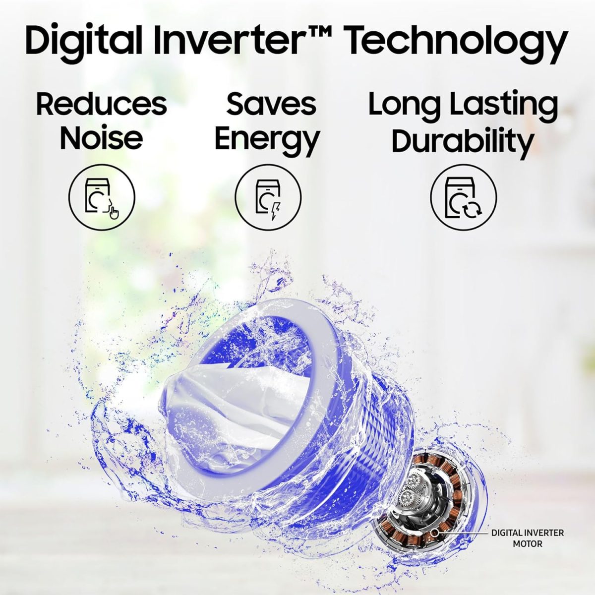 Samsung 7 kg, Eco Bubble Technology, Digital Inverter Motor, Soft Closing Door, Fully-Automatic Top Load Washing Machine (WA70BG4441YYTL, Lavender Gray) - Image 5