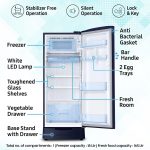 Samsung 183 L, 5 Star, Digital Inverter, Direct-Cool Single Door Refrigerator (RR20D2825HV/NL, Himalaya Poppy Blue, Base Stand Drawer) - Image 3