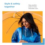 Lifelong Waterproof Unisex Raincoat | Hooded Full Sleeves Outdoor Poncho for Men, Women, Boys & Girls | Durable PVC Rainwear for Camping, Hiking, Travelling | Adjustable Drawstring | Sky Blue (1 Pc) - Image 7