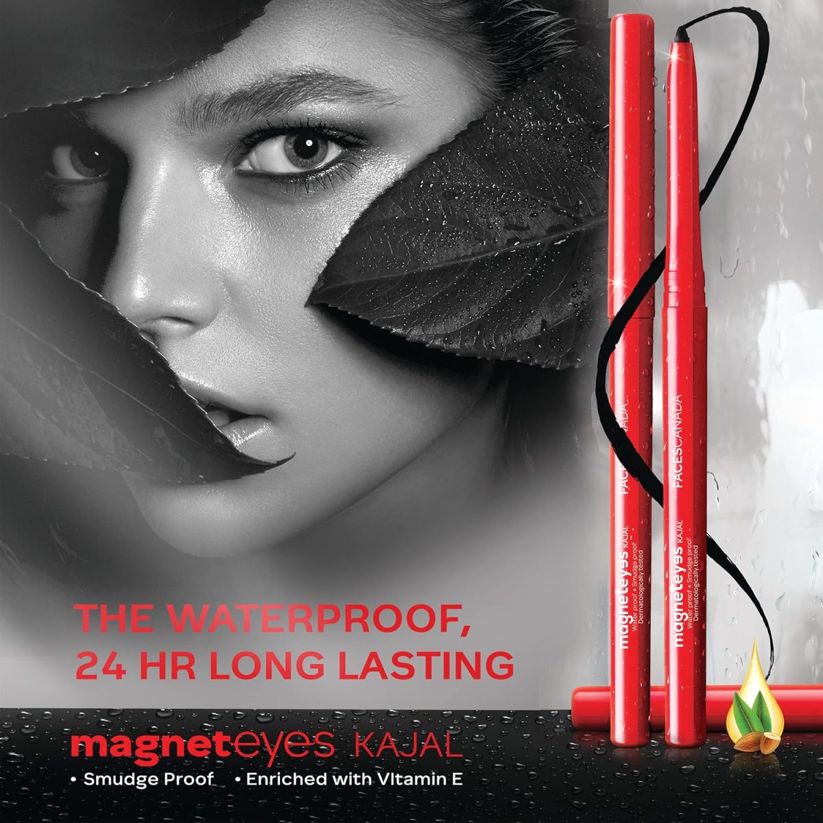 FACESCANADA Magneteyes Kajal Stick - Black, 0.35 Gm | 24 Hr Long Stay | One Stroke Smooth Glide | Waterproof, Smudgeproof & Fadeproof | Deep Matte Finish | Enriched With Almond Oil & Vitamin E - Image 2