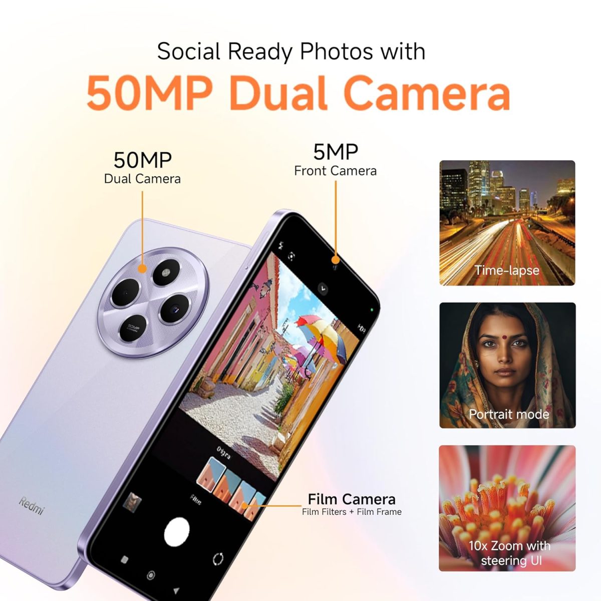 Redmi A4 5G (Starry Black, 4GB RAM, 128GB Storage) | Global Debut SD 4s Gen 2 | Segment Largest 6.88in 120Hz | 50MP Dual Camera | 18W Fast Charging - Image 6