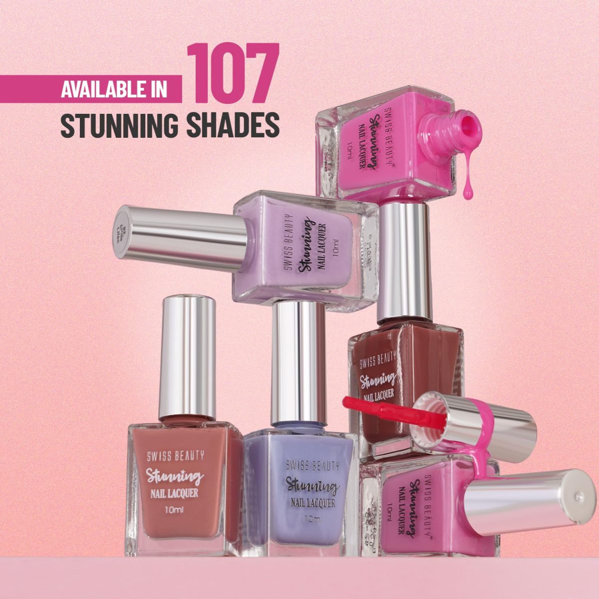 Swiss Beauty Glossy Finish Stunning Nail Lacquer | Chip Resistant, Quick drying nail paint | Highly Pigmented with high shine Nail polish | Shade - Grapa Fit, 10 Ml - Image 5