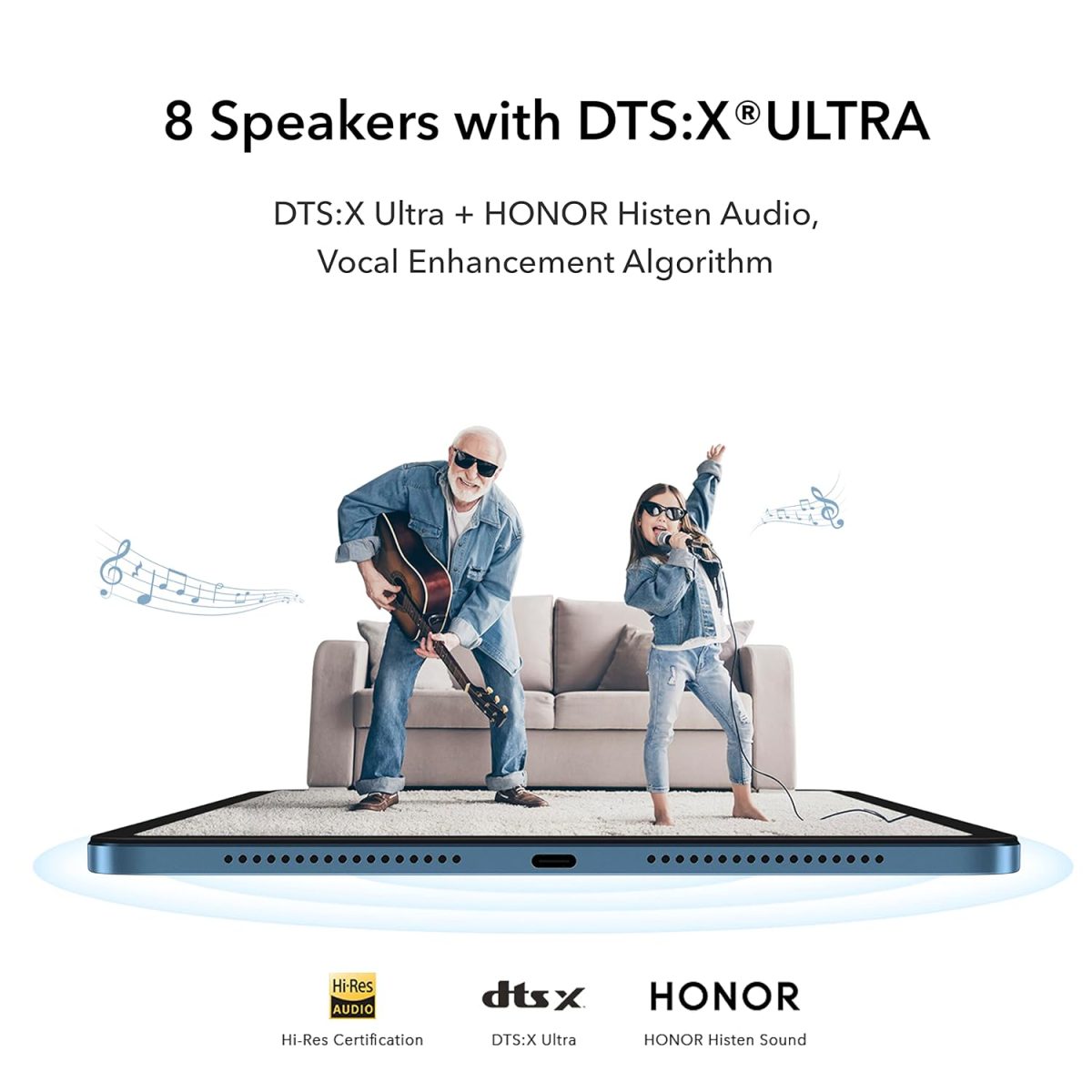 Honor PAD 8 30.4 cm (12") 2K Display, Qualcomm Snapdragon 680, 6GB RAM, 128GB Storage, 8 Speakers, Android 12, Tuv Certified Eye Protection, Up to 14 Hours Battery, WiFi Tablet, Metal Body, Blue Hour - Image 5