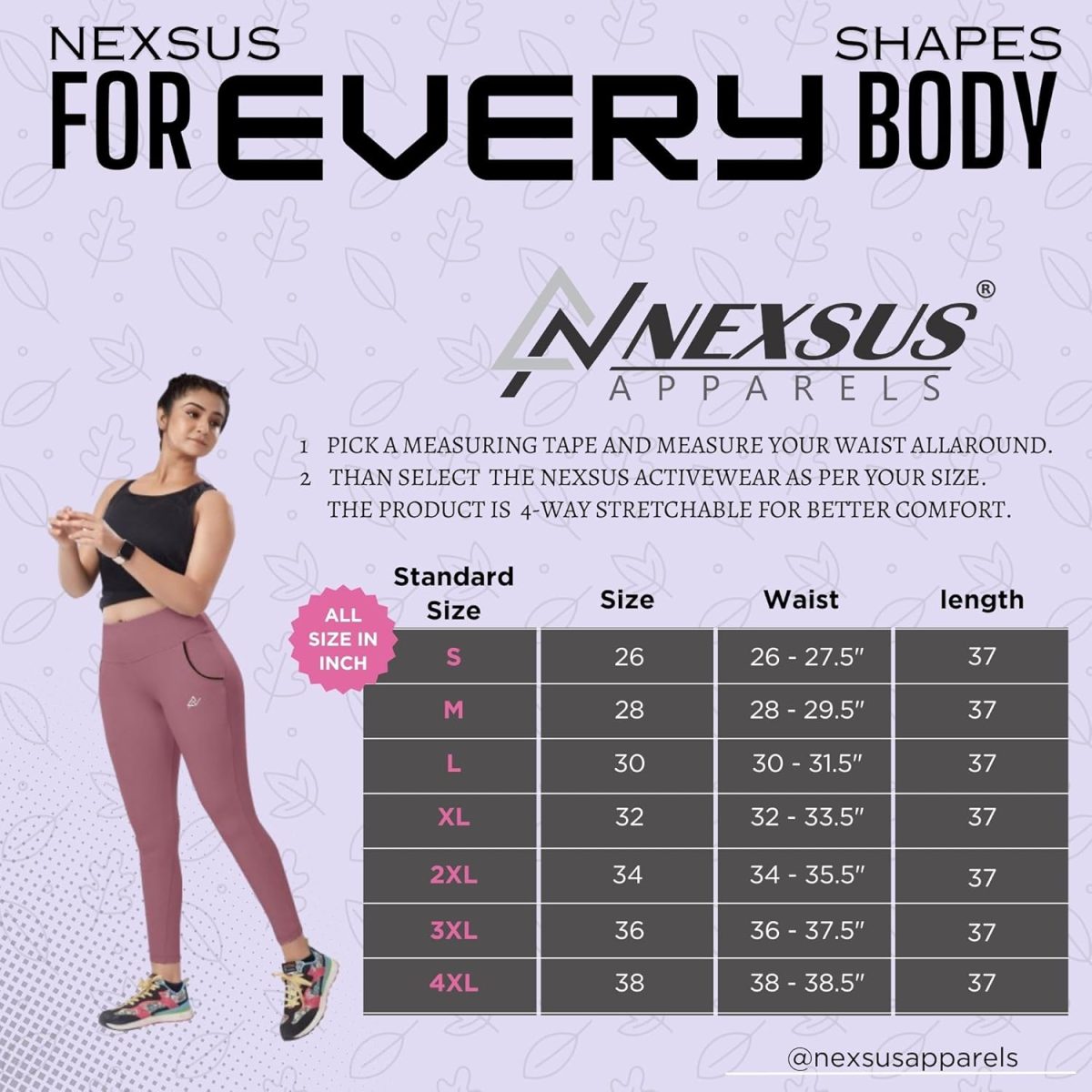 Nexsus Apparels Women's Stretchable Yoga Pants - Fitness Leggings, Track Pants, Gym Tights, Active Wear Lower - Image 7