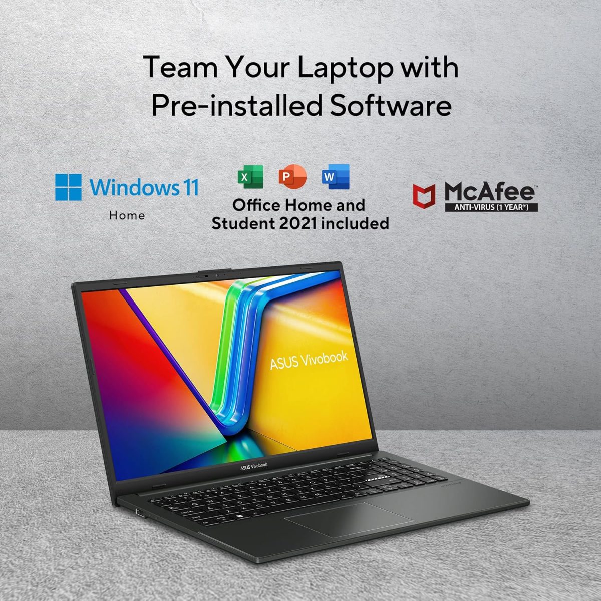 ASUS Vivobook Go 15 (2023), AMD Ryzen 5 7520U, 15.6" (39.62 cm) FHD, Thin and Light Laptop (16GB/512GB SSD/Integrated Graphics/Windows 11/Office 2021/Black/1.8 Kg), E1504FA-NJ549WS - Image 13