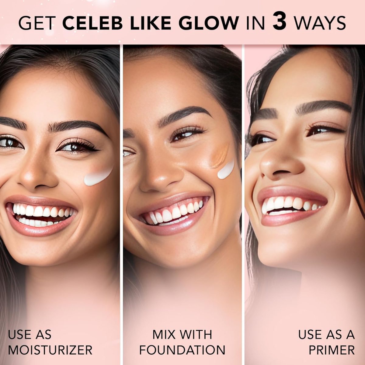 FACES CANADA Super Quick Glam Combo - Strobe Cream - Rose Gold (18 ml) + Tinted Moisturizer - Light 01 (18 gm) + Comfy Matte Wow Liquid Lipstick - Cocoa Crush 07 (3.8 ml) | Illuminating & Glowing Makeup Base | Highly Pigmented - Image 2