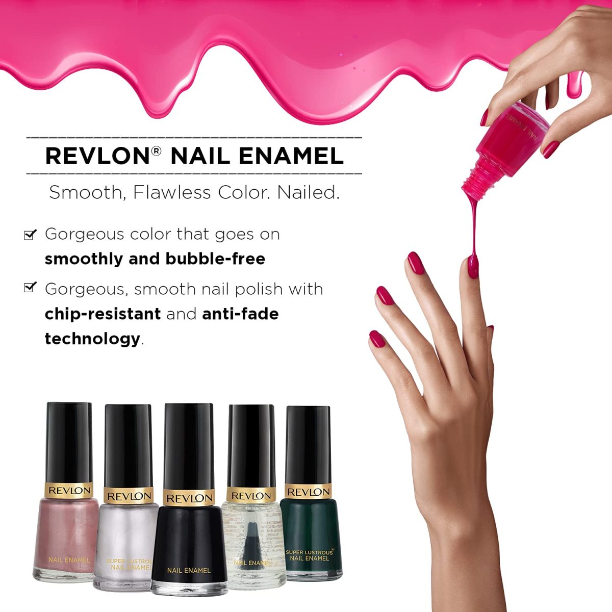 Revlon Nail Enamel, White Star, 8ml - Image 6