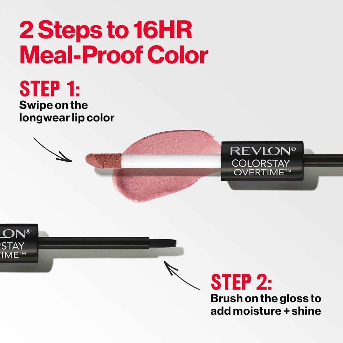 REVLON Colorstay Overtime Lipcolor, Long-wearing, Shiny Lip color, Kiss proof & Smudge Proof. 99% Moisturizing ingredients, Relentless Raisin - (270) - Image 3