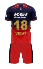 Sports Cricket RCB Team Official New Jersey Virat 18 2024/25 with Logo Blue Shorts for (Kids,Boys,Men) - Image 3