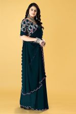SWADESI STUFF Georgette Embroidered Saree for Women - Image 4
