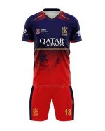 Sports Cricket RCB Team Official New Jersey Virat 18 2024/25 with Logo Blue Shorts for (Kids,Boys,Men) - Image 2