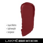Lakmé Absolute Matte Melt Mini Liquid Lip Colour, Brown Souvenir, Velvet Matte Liquid Lipstick, Transfer Proof, Long Lasting, Lightweight, 2.4 ml - Image 4