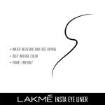 Lakme Insta Liquid Eye Liner, Black, Long Lasting Waterproof Liner with Brush for Even Strokes - Smudge Proof Eye Makeup, Does Not Fade, 9 ml - Image 4