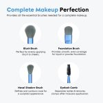 Gleva 8 Pcs Brush Set With Pouch, Makeup Brushes Premium Synthetic Kabuki Foundation, Concealers, Eye Shadows Professional Blush, Face Powder, Highlighter, Contour, Blending Eyeliner (Pink) - Image 4
