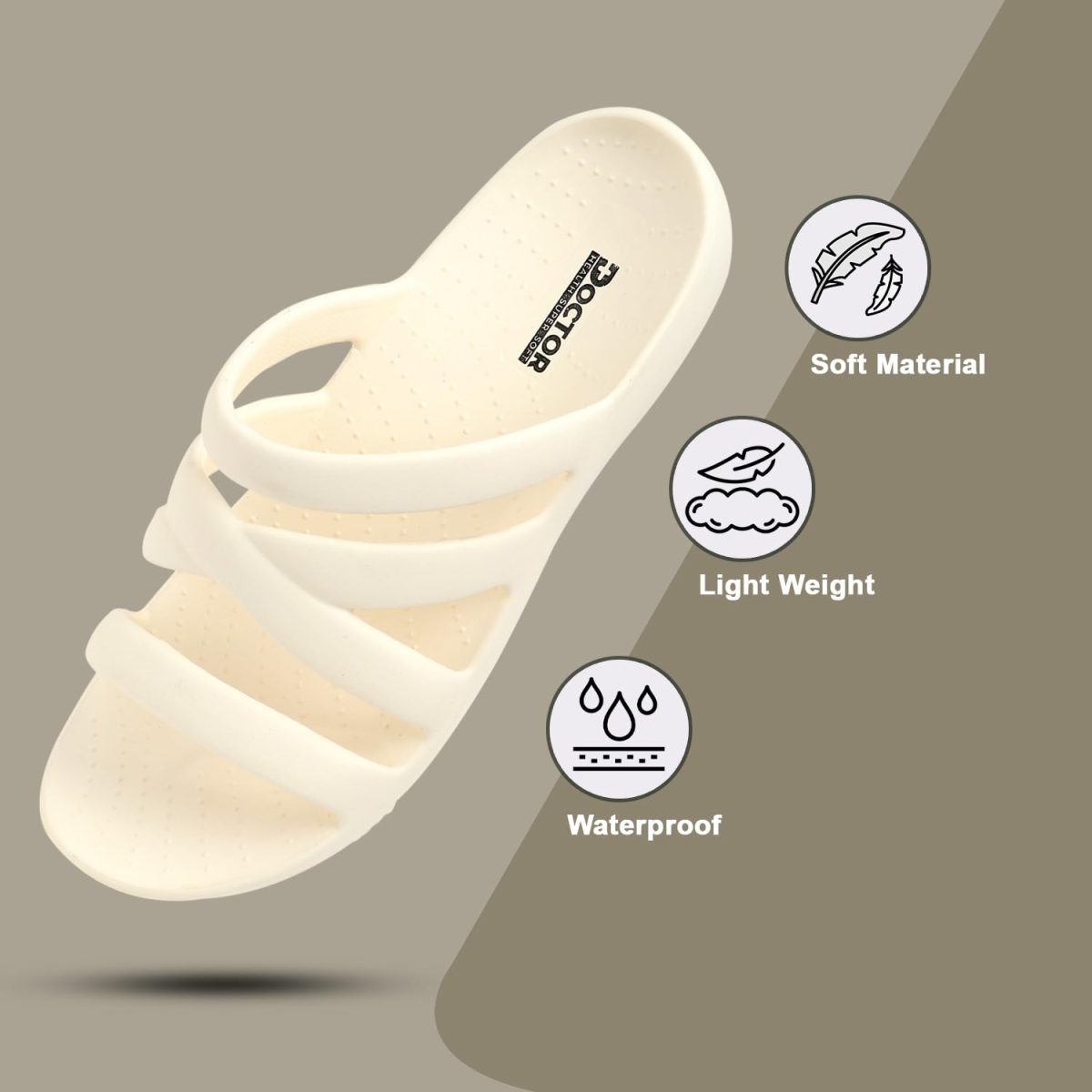 DOCTOR HEALTH SUPER SOFT Women Waterproof Ultra Soft Slipper | Cushion Footbed for Adult Flip Flops | Comfortable Light Weight Slippers | Mild Acupressure | Everyday Slip-on for Women - Image 7