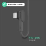 Portronics Konnect L 60W PD Type C to Type C Mobile Charging Cable, 1.2M, Fast Data Sync, Tangle Resistant, TPE+Nylon Braided(Grey) - Image 6