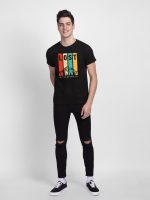 Bewakoof Men's Graphic Print Regular Fit Half Sleeve Round Neck Cotton T-Shirt - Image 4
