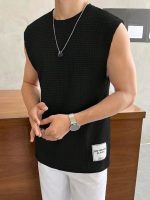 Narsingha Dreams Men's Polycotton Waffle Tank Tops Sleeveless Round Neck T-Shirt for Gym, Running and Outdoor - Image 4