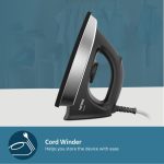 PHILIPS Stainless_Steel Heavyweight Dry Iron Gc181/8-1000 Watts Power, Black Non-Stick Soleplate, Ergonomic Grip - Image 5
