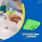 FreshDcart Kitchen Soap Stand for Sink with Tray – Compact Plastic Kitchen Soap Stand for Sink, Corner Storage Rack for Sponge, Scrubber & Dish Soap (Green, Pack of 1) - Image 3
