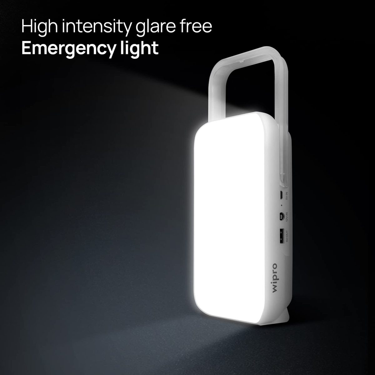 wipro Safari Emergency Rechargeable Led Lantern with 7200 Mah Battery | 122 Individual Led Lights | Brightness Control Feature | in- Built Mobile Charging Point|15 Watt (Pack of 1) White - Image 2