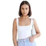 SriSaras Women's Black & White Cotton Strechable Tank Tops/Crop Tops - Image 6
