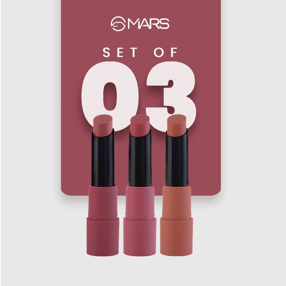 MARS Matte Box Set of 3 Lipsticks for Women | Long-Lasting | Smooth Finish | Moisturising | One Swipe Pigmentation | (3x3.2 gm) (02-Peaches & Nudes) - Image 6