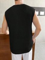 Narsingha Dreams Men's Polycotton Waffle Tank Tops Sleeveless Round Neck T-Shirt for Gym, Running and Outdoor - Image 3