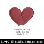 LAKMÉ Absolute Matte Melt Liquid Lip Color, Velvety Matte Finish, Longlasting For Up To 16 Hours, Transfer Proof, With Rosehip Oil, Liquid Lipstick - Pink Silk - Image 3