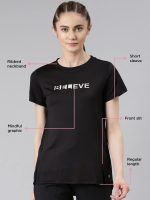 Enamor Womens Athleisure A306-Dry Fit with Antimicrobial & Sweat Wicking Crew Neck Short Sleeve Breathe Active Wear T-Shirt - Image 2