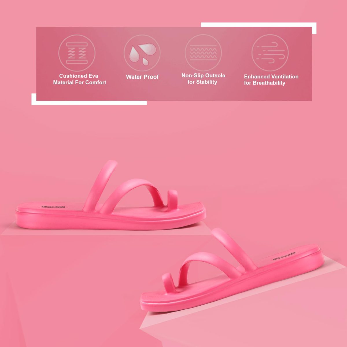 DOCTOR HEALTH SUPER SOFT Premium Women's Trendy Triple Strap EVA Slippers | Soft, Open-Toe, Lightweight Daily Comfort Slides, Open-Toe Slippers for Home & Outdoor - Image 8