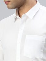 RAMRAJ Mens Cotton Spread Collar Solid White Half Sleeve Formal Shirt - Image 6