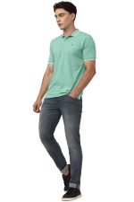 Peter England Men's Snug Fit Solid Polo T-Shirt with Coloured Collar Tipping| Cotton Rich| Premium Pique Weave - Image 2