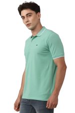 Peter England Men's Snug Fit Solid Polo T-Shirt with Coloured Collar Tipping| Cotton Rich| Premium Pique Weave - Image 6