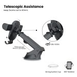Portronics Clamp M2 Adjustable Car Mobile Phone Holder Stand for Dashboard & Windshield, 360° Rotational, Strong Suction Cup, Compatible with 4 to 6 inch Devices(Black) - Image 4