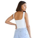SriSaras Women's Black & White Cotton Strechable Tank Tops/Crop Tops - Image 4