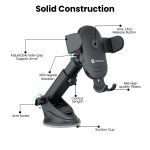 Portronics Clamp M2 Adjustable Car Mobile Phone Holder Stand for Dashboard & Windshield, 360° Rotational, Strong Suction Cup, Compatible with 4 to 6 inch Devices(Black) - Image 5