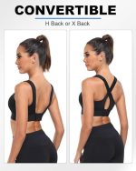 GLAMORAS Women Polyester Spandex High Impact Front Zip Sports Bra Longline Fitness Criss Cross Back Crop Tops for Gym, Yoga & Workout - Size: M-4XL - Image 4