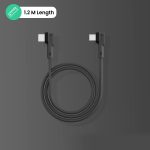 Portronics Konnect L 60W PD Type C to Type C Mobile Charging Cable, 1.2M, Fast Data Sync, Tangle Resistant, TPE+Nylon Braided(Grey) - Image 2