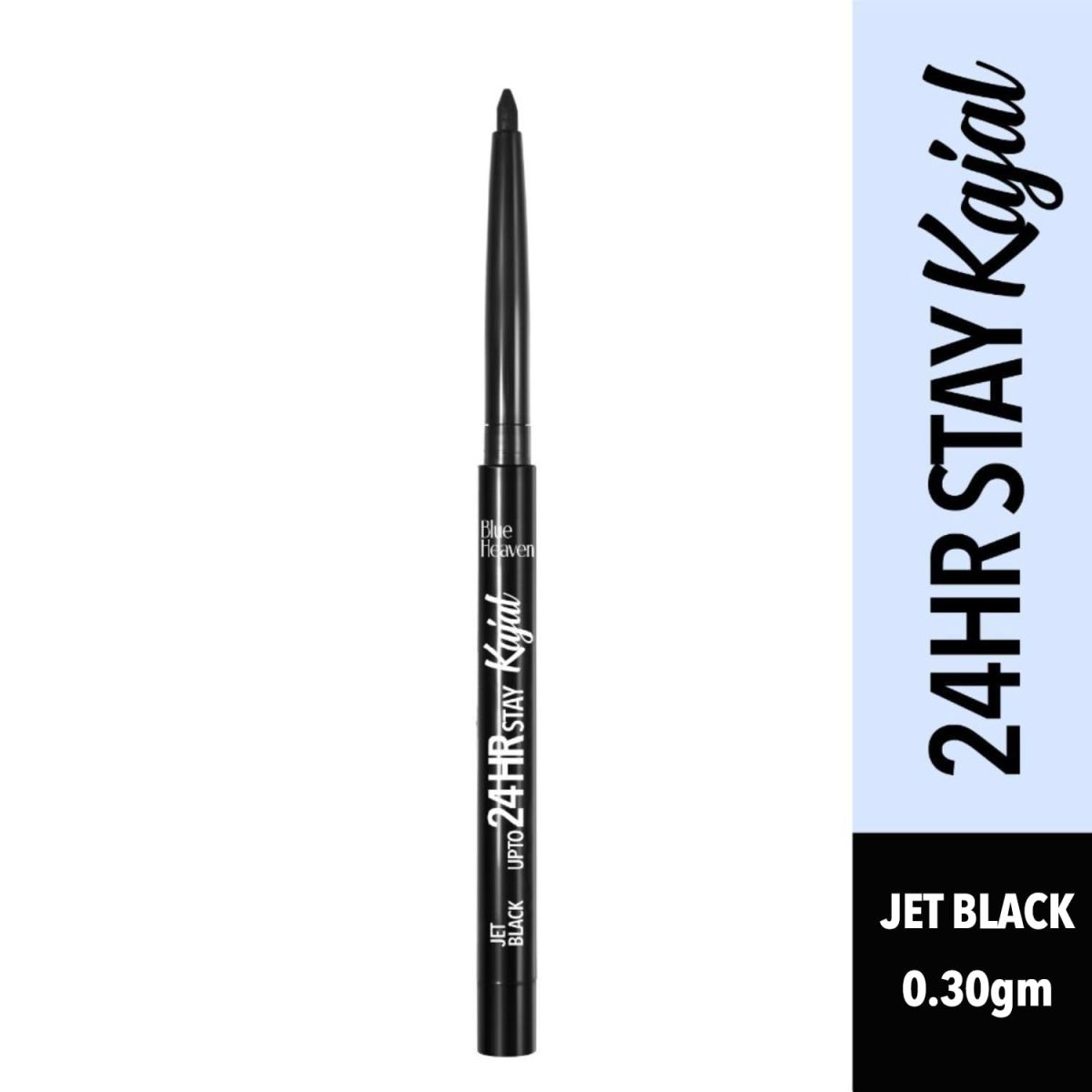 Blue Heaven 24Hr Stay Matte Pencil Kajal Black Waterproof, Deep Black, Long Lasting And Smudge Proof Eye Makeup, 0.30Gm - Image 2
