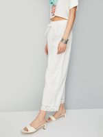 Max Women Lace Hem Loose Mid Rise Palazzos (Nooscwplcroff White)_X-Large - Image 3