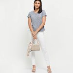 Max Women's Cotton Regular Fit Textured Round Neck T-Shirt - Image 2