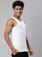 Levi's 012 Men's Rib Pure Cotton Solid Vest - U-Neck, Sleeveless, Side Branding, Snug fit with Easy Tucked (Pack of 2) - Image 3