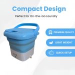 Washing Machine Portable Mini Foldable Washer and Spin Dryer Small Foldable Bucket Washer for Camping RV Travel Small Spaces Lightweight and Easy to Carry (1.5 KG) - Image 2