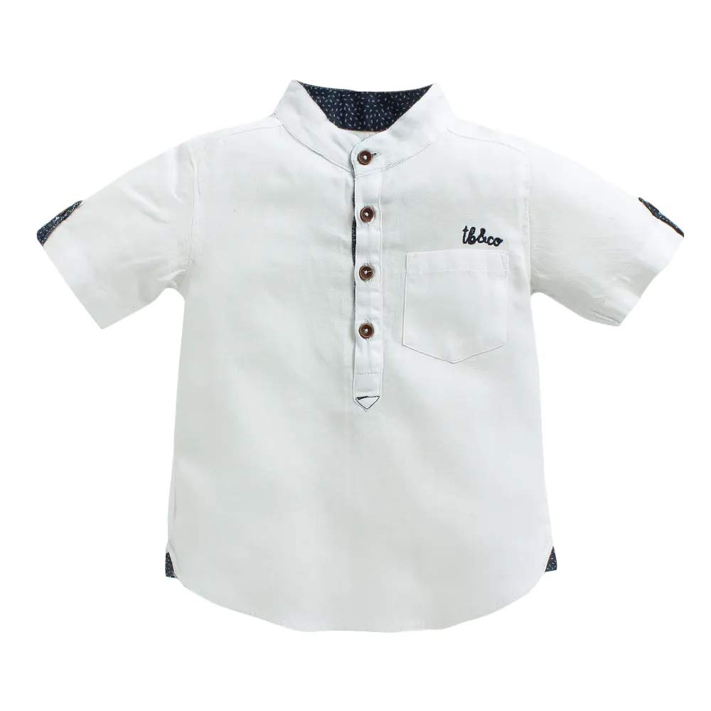 TONYBOY Boy's Plain Regular fit Shirt (2411_White 2-3 Years)