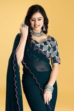 SWADESI STUFF Georgette Embroidered Saree for Women - Image 2