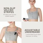 Luella High Impact Sports Bra, Front Zip, Adjustable Velcro Straps, Crisscross Back, Black - Image 5