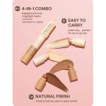 HUDA ZONE 4-in-1 Makeup Contour Concealer Stick: Combines Highlight Shimmer Highlight Matte,and Bronzer in one compact stick. - Image 2